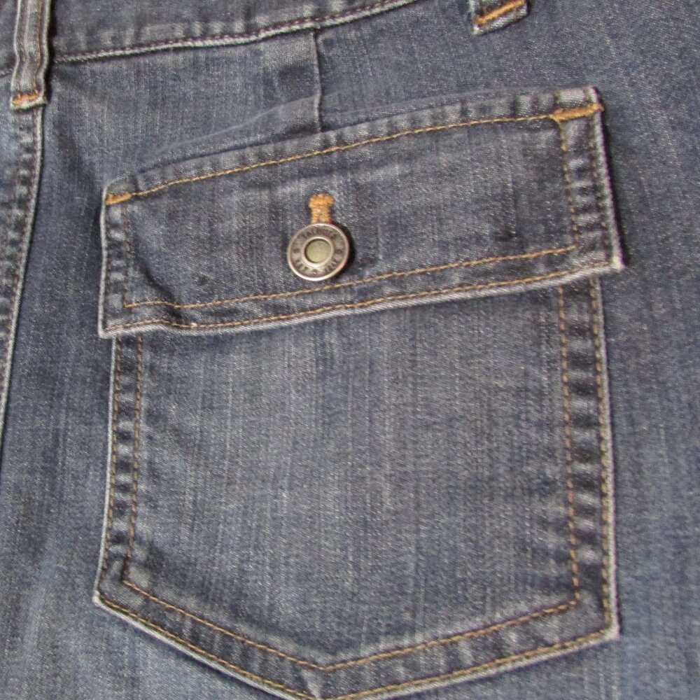 Talbots Denim Blue Jean Skirt Stretch Pockets Midi Length - Picture 4 of 5